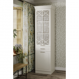 Пенал витражный со стеклом 0,6 для кухни "Кристалл"